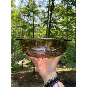 Vintage Pyrex Fireside Smoked Glass Mixing Bowl 024 2L | Brown Amber Glass Dish